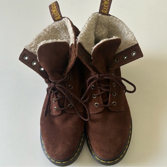 DR MARTENS Serena Womens Hi Brown Suede Lace-up Ankle Boots - Picture 2 of 10